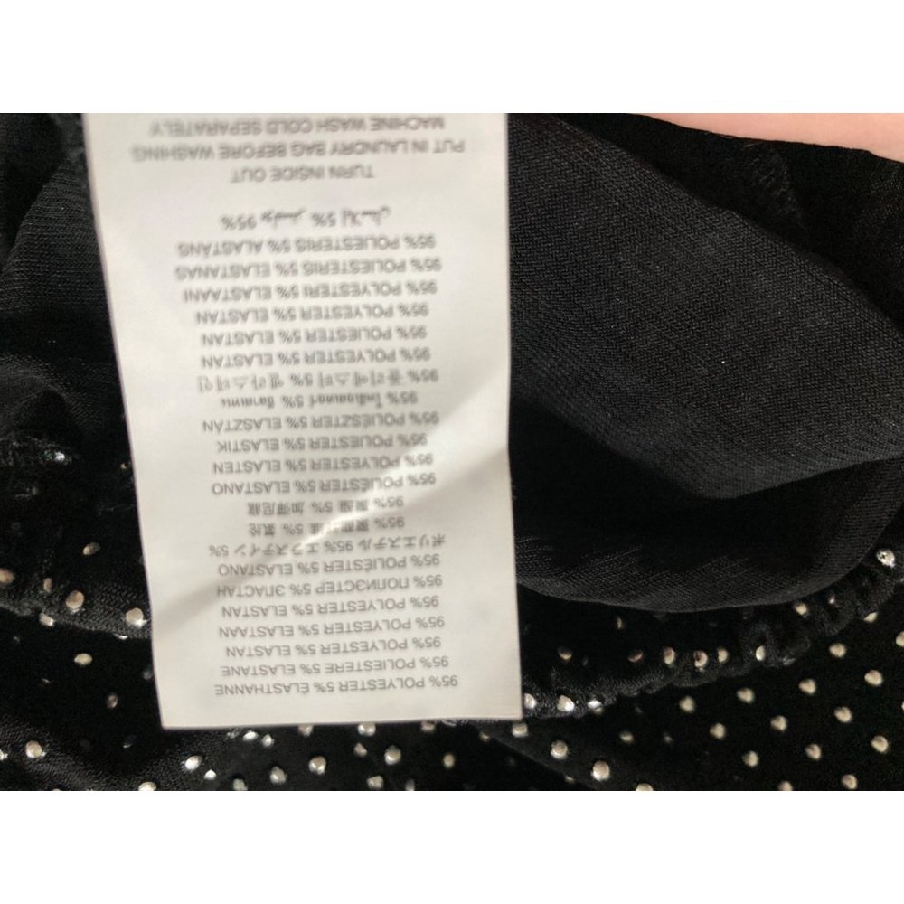MICHAEL KORS WOMENS COLD-SHOULDER SMOCKED- BLACKSILVER Large NWT - Picture 10 of 10
